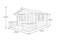 Shire Kinver 12x14 Glass Apex Tongue & Groove Wooden Cabin - Base Not Included -Bestway Garden Sales Store shire kinver 12x14 glass apex tongue groove wooden cabin base not included5019804112197 03t