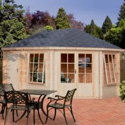 Shire Leygrove 14x10 Toughened Glass Apex Tongue & Groove Wooden Cabin -Bestway Garden Sales Store shire leygrove 14x10 toughened glass apex tongue groove wooden cabin5019804111244 02i bq