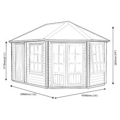 Shire Leygrove 14x10 Toughened Glass Apex Tongue & Groove Wooden Cabin -Bestway Garden Sales Store shire leygrove 14x10 toughened glass apex tongue groove wooden cabin5019804111244 03t