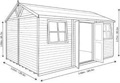 Shire Mammoth 18x12 Apex Wooden Workshop - Assembly Service Included -Bestway Garden Sales Store shire mammoth 18x12 apex wooden workshop assembly service included5019804183180 03t