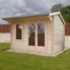 Shire Marlborough 10x14 Toughened Glass Apex Tongue & Groove Wooden Cabin - Base Not Included