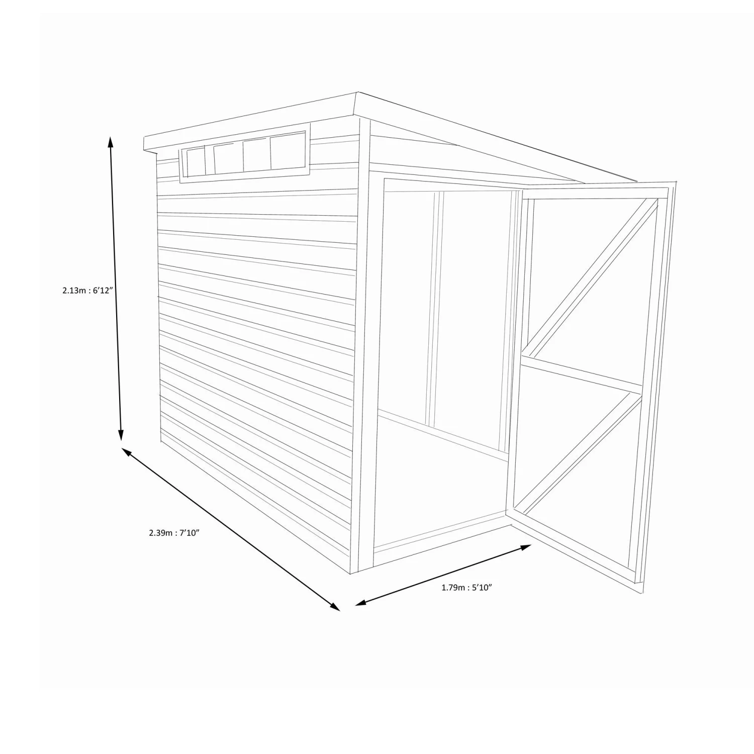 Shire Security Cabin 8x6 Ft Pent Shiplap Wooden Shed With Floor 5 Shire Security Cabin 8x6 Ft Pent Shiplap Wooden Shed With Floor - Image 5