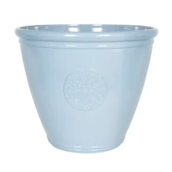 Southern Patio Sullivan Blue Polypropylene (PP) & Polystyrene (PS) Motif Emblem Round Plant Pot (Dia)40.2cm
