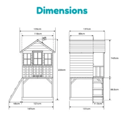 TP Toys 7.5x5 Hill Top Timber Tower Slide Playhouse Assembly Required -Bestway Garden Sales Store tp toys 7 5x5 hill top timber tower slide playhouse assembly required5021854803185 01t bq