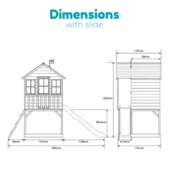 TP Toys 7.5x5 Hill Top Timber Tower Slide Playhouse Assembly Required -Bestway Garden Sales Store tp toys 7 5x5 hill top timber tower slide playhouse assembly required5021854803185 02t bq