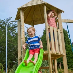 TP Toys Castlewood Brown & Green Wooden Swing Set & Slide -Bestway Garden Sales Store tp toys castlewood brown green wooden swing set slide5021854934018 03i bq