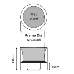 TP Toys Genius Black & Blue 12 Ft Trampoline -Bestway Garden Sales Store tp toys genius black blue 12 ft trampoline5021854902123 01t bq