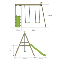 TP Toys Multi Double Green & Wood Swing & Slide (L) 2760mm X (W) 2810mm -Bestway Garden Sales Store tp toys multi double green wood swing slide l 2760mm x w 2810mm5021854901492 01t bq