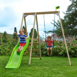 TP Toys Multiplay Green & Wood Swing & Slide (L) 1890mm X (W) 2760mm -Bestway Garden Sales Store tp toys multiplay green wood swing slide l 1890mm x w 2760mm5021854901485 01i bq