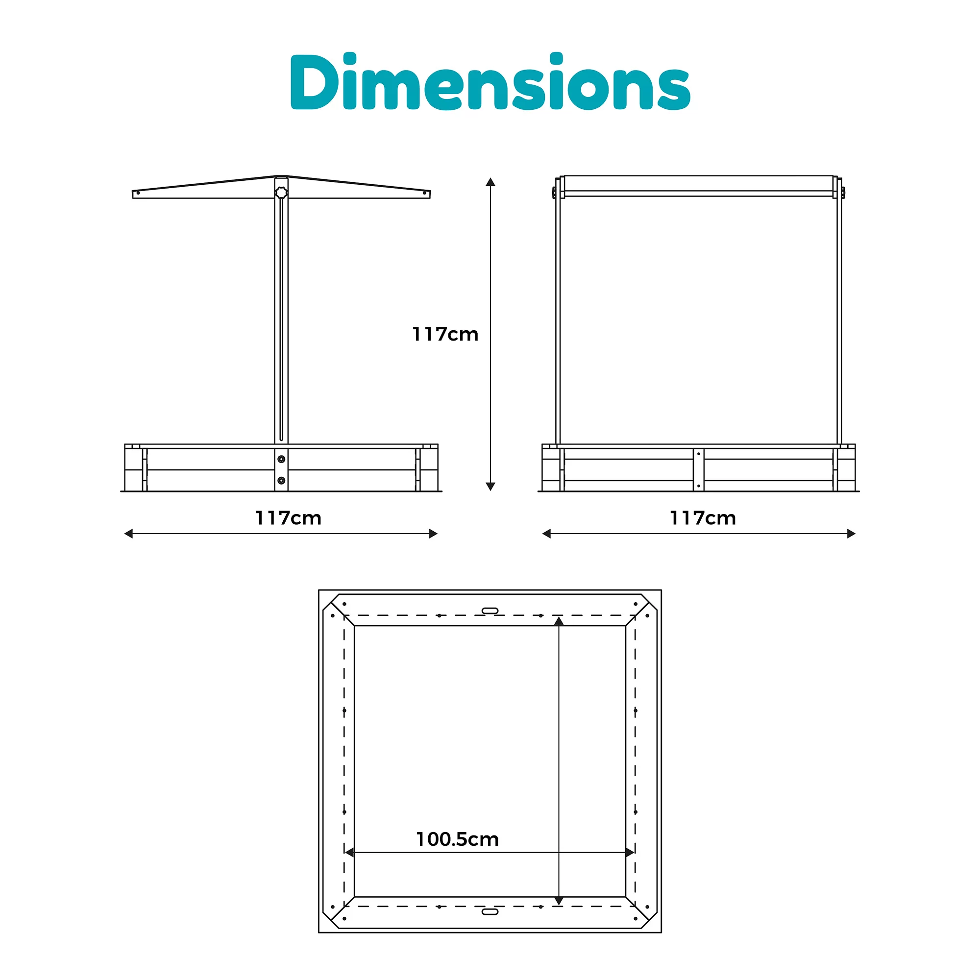 TP Toys Timber Rectangular Sand Pit With Canopy 7 TP Toys Timber Rectangular Sand Pit With Canopy - Image 7