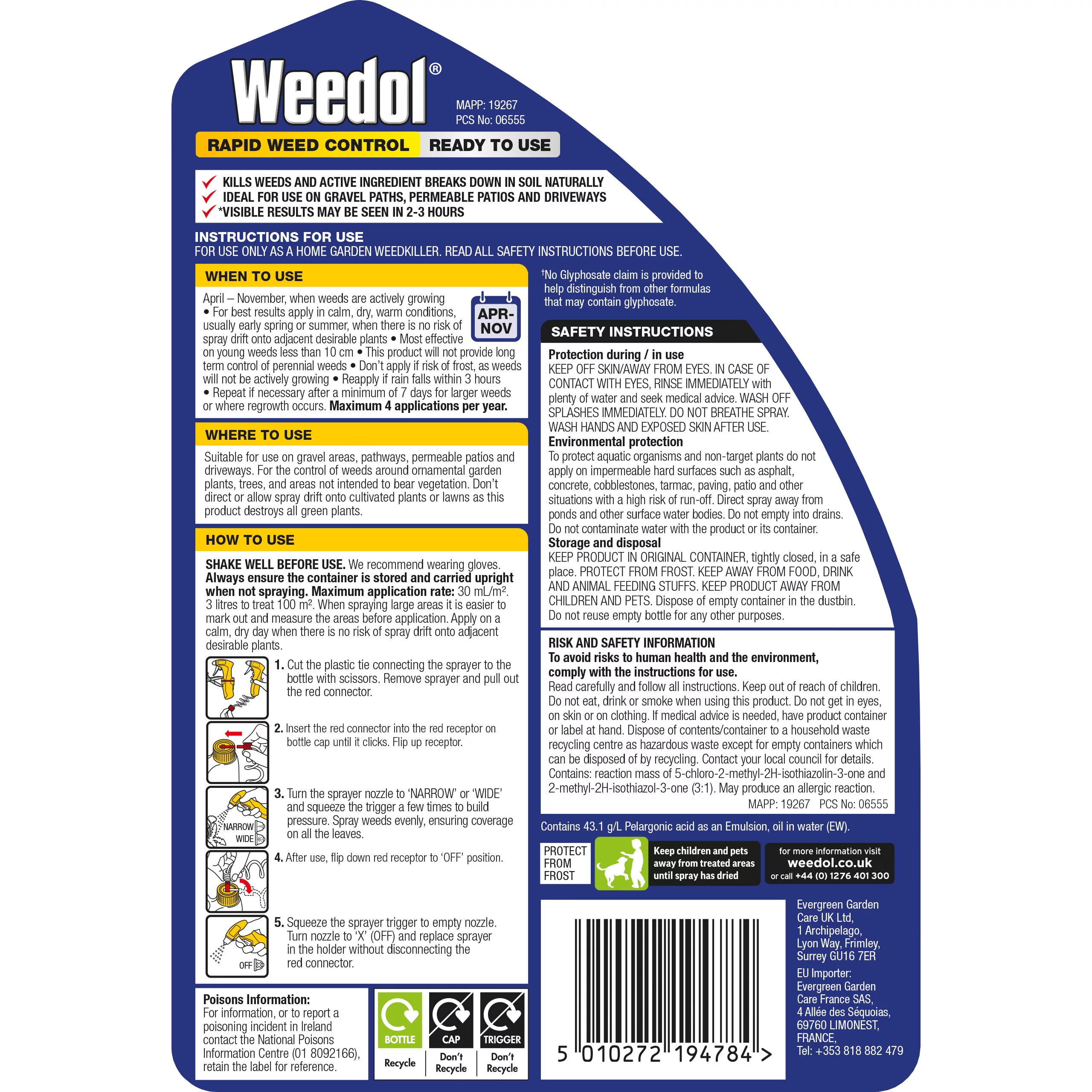 Weedol Path & Gravel Weed Killer 3L 3.28kg 2 Weedol Path & Gravel Weed Killer 3L 3.28kg - Image 2