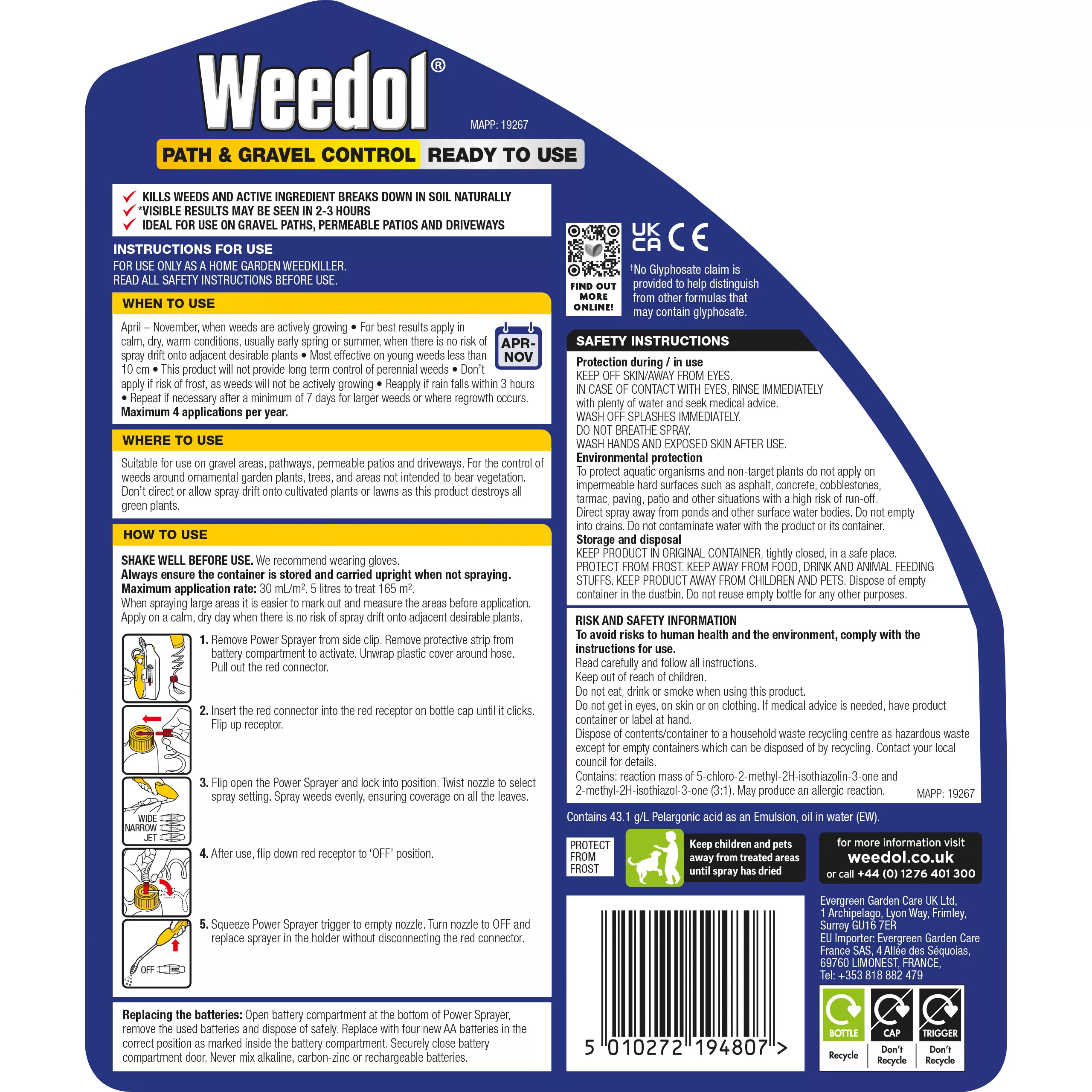 Weedol Path & Gravel Weed Killer 5L 2 Weedol Path & Gravel Weed Killer 5L - Image 2
